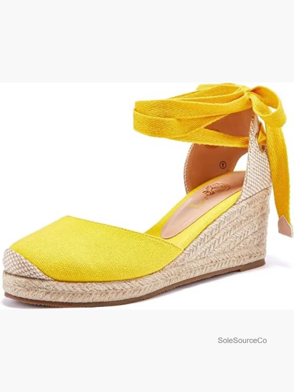 Lace Up Closed Toe Wedge Espadrille Sandals Platform Summer